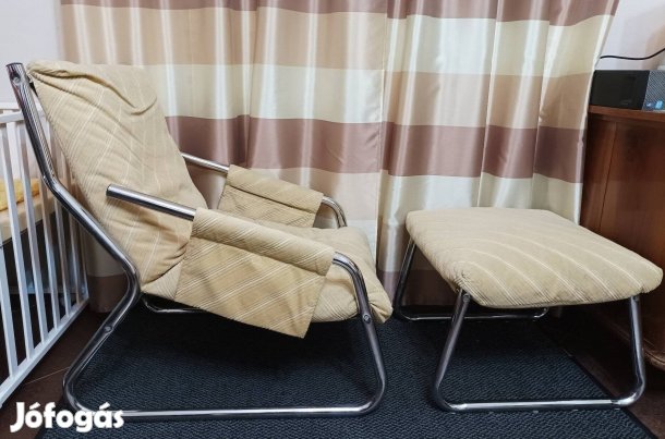 Csővázas fotel és lábtartó szett
