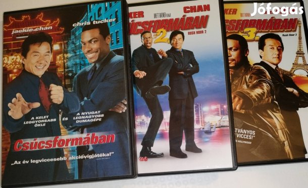 Csúcsformában 1-3 dvd, 3 lemez Jackie Chan, Chris Tucker