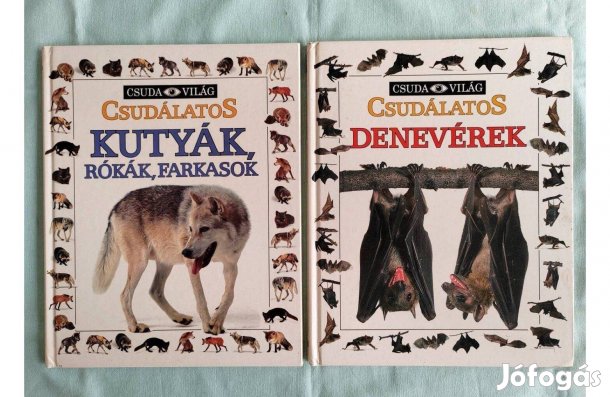 Csudavilág könyvek 2 db.- Csudálatos Kutyák, Denevérek