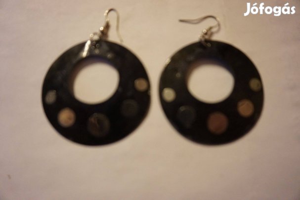 Csüngó fülbevaló polmer Fimo anyagból színes pettyekkel eladó