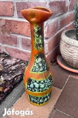 Csurgatott mázas vintage váza