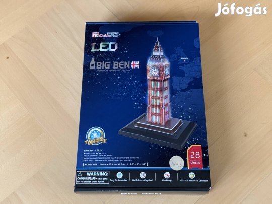 Cubicfun 3D LED Big Ben puzzle társasjáték játék demó kibontott