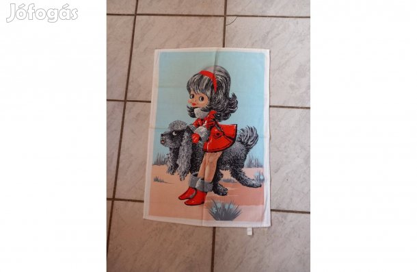 Cuki kutyás-csajos konyharuha 42 x 62 cm - Új