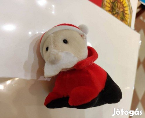 Cuki plüss Mikulás figura, karácsonyi plüss télapó kulcstartó Új