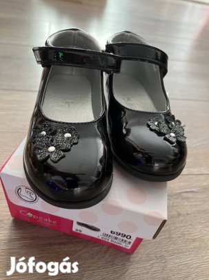 Cupcake fekete lakk kislány alkalmi cipő balerina 25-ös 25