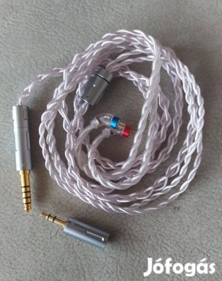 Cvj ezüstözött réz 0,78-as 2-pines fülhallgató iem upgrade kábel
