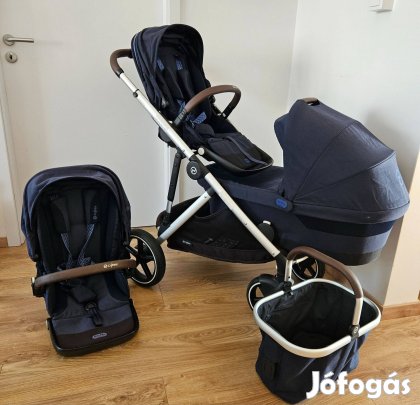 Cybex Gazelle S 2 Testvérbabakocsi Szett Ocean Blue (Silver Frame)