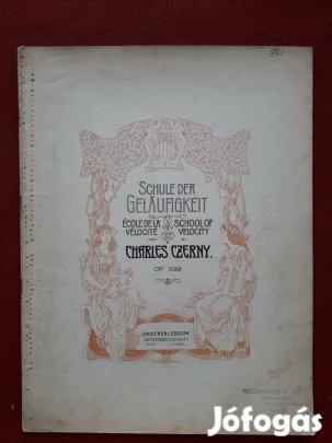 Czerny: A gyorsaság iskolája Op.299./ I. zongora kotta