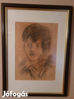 Czóbel Béla graffit karc,szignózott 