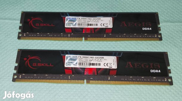 DDR4 3000MHz 32GB kit (2x16GB) G.Skill Aegis F4-3000C16D-32Gisb