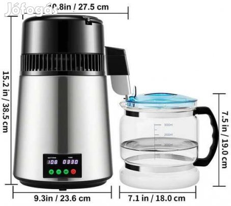 DIGI4 Inox SzínŰ 4 Literes desztillált víz készítő  (5541)