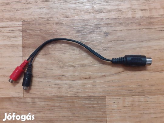 DIN kábel 5 tűs csatlakozó - 2 x RCA anya csatlakozó 20 cm