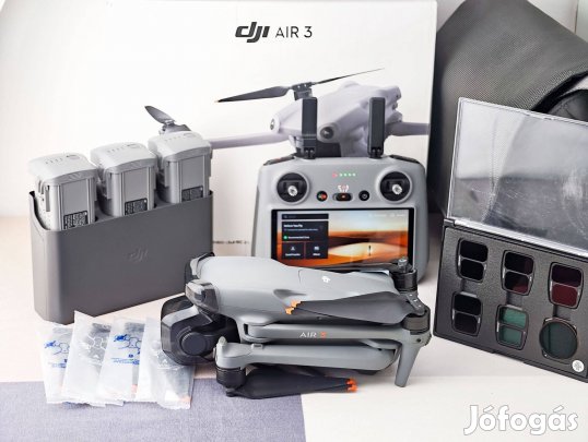 DJI Air 3 RC Fly More Combo 4K drón dupla kamera 3 akku