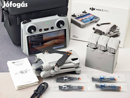 DJI Mini 3 Pro 500m RC Fly More Combo 4K dobozos drón kijelzős táv