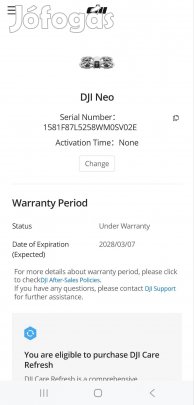 DJI Neo új, aktiválatlan 2 év garancia 