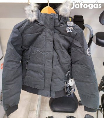 DLX Női XL téli fekete vízálló tollkabát