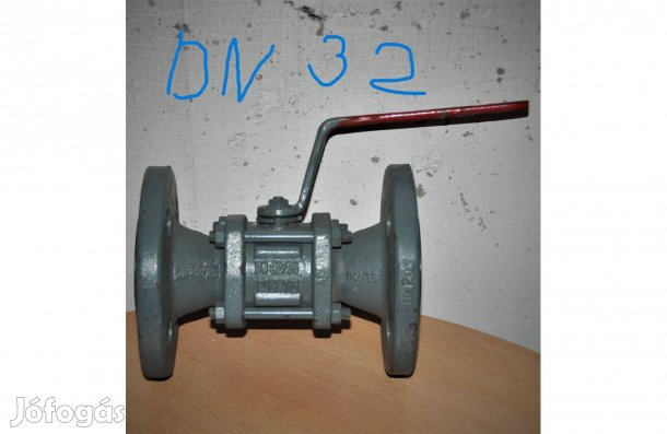 DN 32 karimás gömbcsap vízre, fűtésre, új állapot