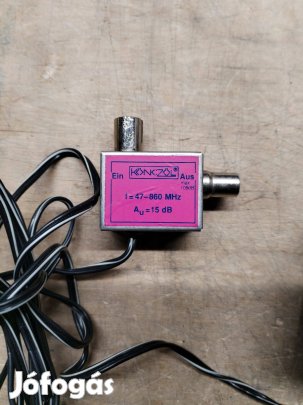 DVB-T / DVB-C antenna jelerősítő 15 dB 47860 MHz tápegységgel