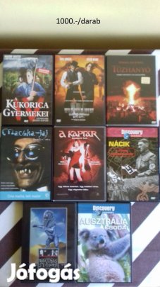 DVD filmek (kukorica.,tűzhányó, macska-jaj, kaptár, nácik