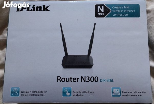 D-Link DIR-605L N300 WiFi router Új, nem használt, eredeti dobozában