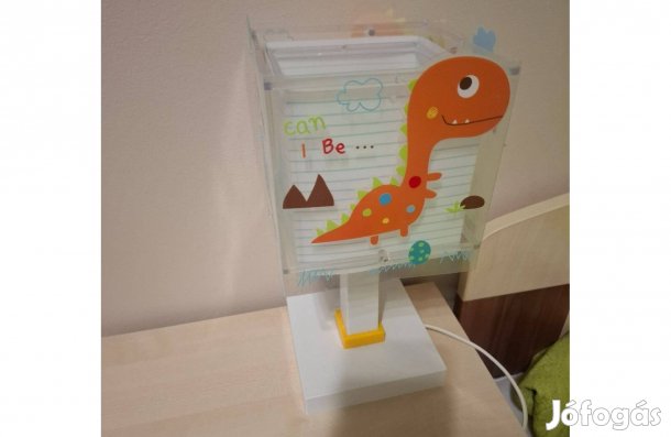 Dalber dinós asztali, éjjeli lámpa, foszforeszkálós búrával!