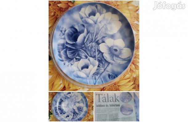 Dándán Limoges porcelán kék-fehér színű porcelántál Jelzett/szignózott