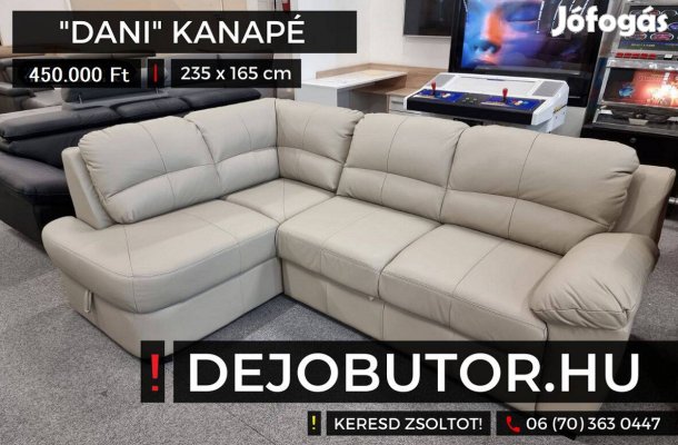 Dani valódi bőr grey sarok kanapé ülőgarnitúra bútor 235x165 cm