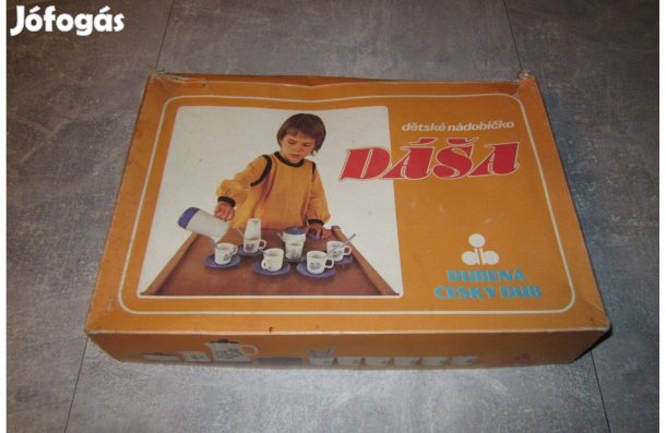 Dasa csehszlovák retró gyermek műanyag teáskészlet a 70-es évekből