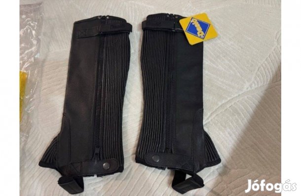 Daslö bőr lábszárvédő fekete M új címkével