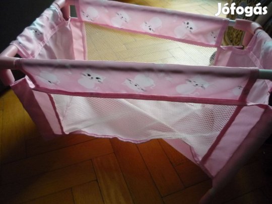 De Cuevas Toys" rózsaszín cicás játék utazó babaágy 40x23x23 cm