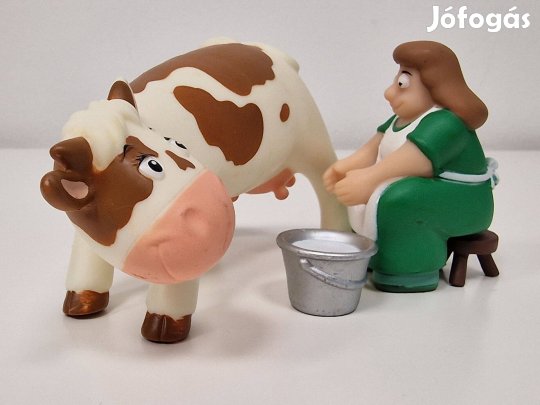 Deagostini fejő asszony, tehénnel, fejőszékkel és vödörel eladó