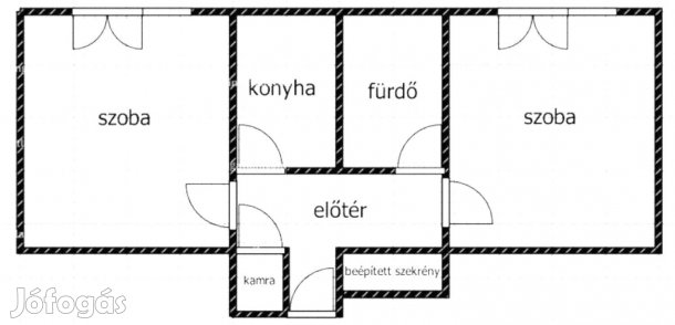 Deák F. utcában 3 emeleti 57 m2-es 2 szobás lakás