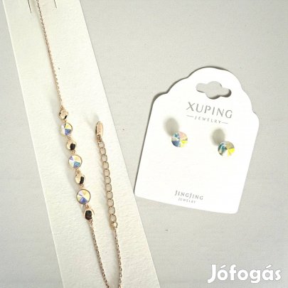 Debóra arany színű antiallergén xuping karkötő Szett