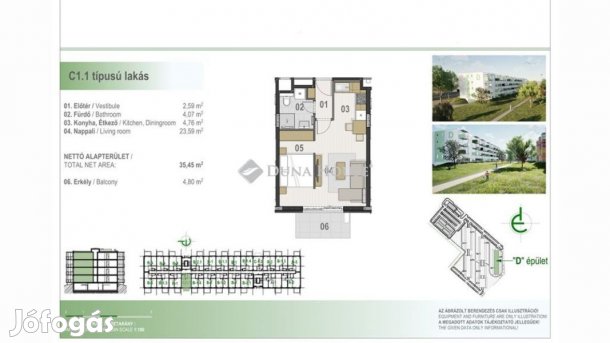 Debreceni 35 nm-es lakás eladó