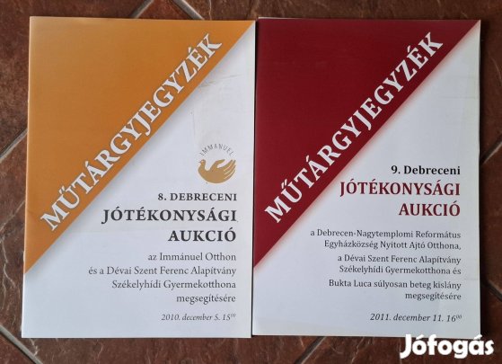 Debreceni jótékonysági aukciók katalógusai