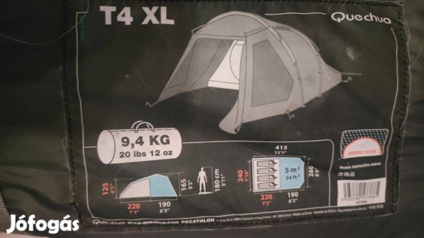Decathlon Quechua T4 XL 4 személyes sátor kemping családi sátor