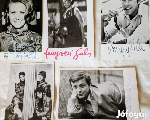 Dedikált képeslap nagyságú fotók eladó Xl.ker