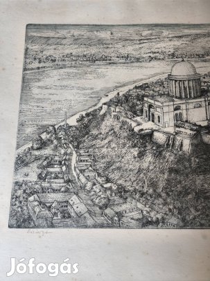 Deim Pál festmény rézkarc Esztergom 