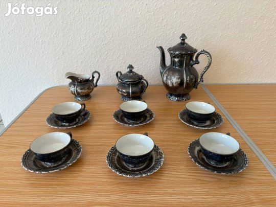 Dekor Bavaria Feinsilber RW / ezüstözött mázú / porcelán kávéskészlet