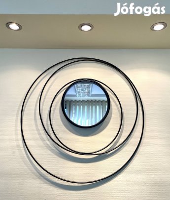 Dekor tükörr kerek fali fekete