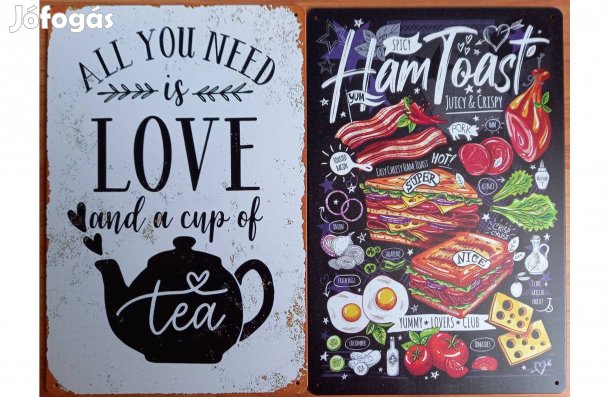 Dekorációs fém tábla(Csak Szeretetre És Egy Csésze Teára Van Szükséged