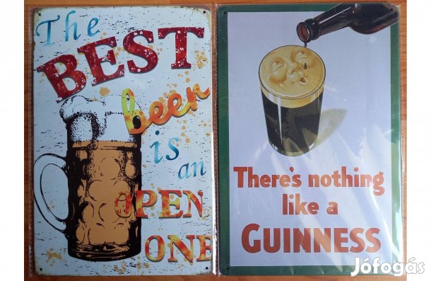 Dekorációs fém tábla (A Legjobb SÖR Nyitott - Guinness - )