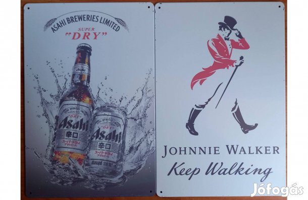 Dekorációs fém tábla (Asahi - Jhonnyie Walker - )