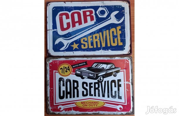 Dekorációs fém tábla (Autó Szerviz) Dombornyomott