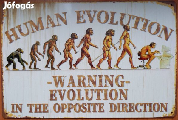 Dekorációs fém tábla (Az Emberi Evolúció)