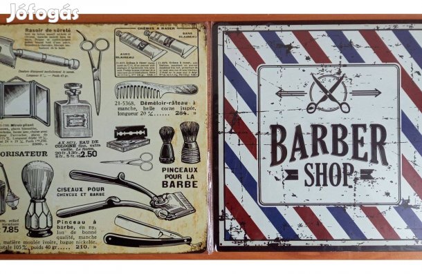 Dekorációs fém tábla (Barber Shop) 30X30CM