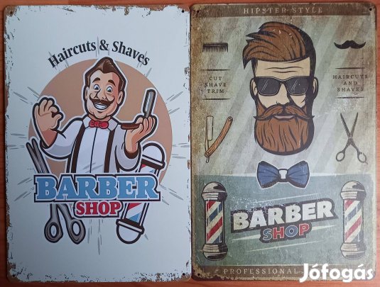 Dekorációs fém tábla (Barbershop - Borotválás Hajvágás)