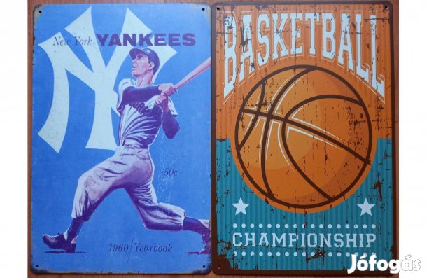 Dekorációs fém tábla (Basketball - New York Yankees)