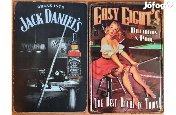Dekorációs fém tábla (Biliárd - Jack Daniels)