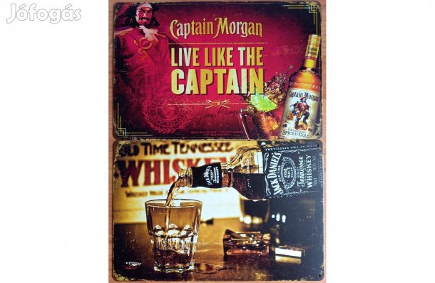 Dekorációs fém tábla (Captain Morgan - Jack Daniels)